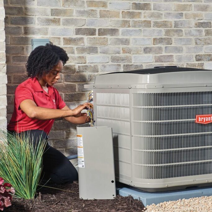 Bryant_Exterior_Unit-Dealer-181 An air conditioning installation in Benton Harbor, MI
